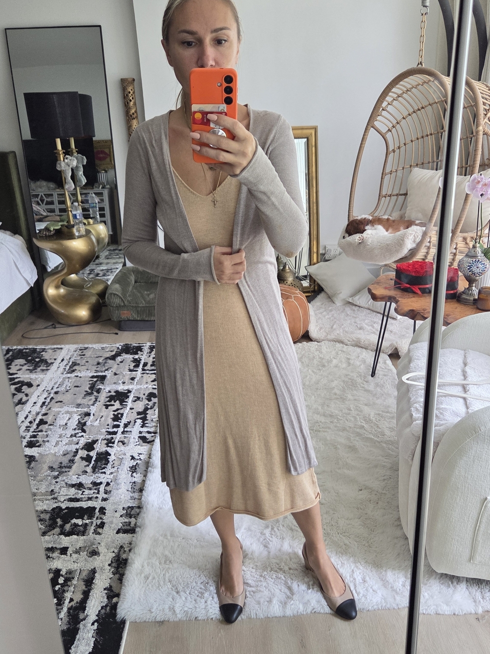 Neutral Beige Knit Light Taupe Cardigan